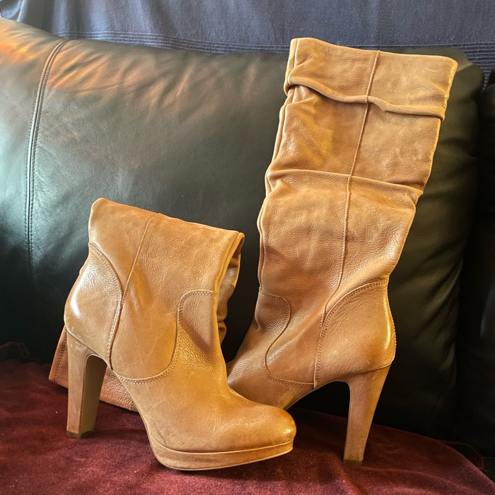 Jessica Simpson Tan Slouchy Leather boots